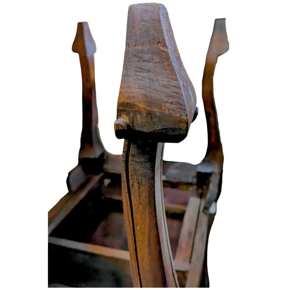 19th C Hand Tooled Louis XV Provencal Side Table Cabriole Legs & Serpentine Top - Thumbnail 13