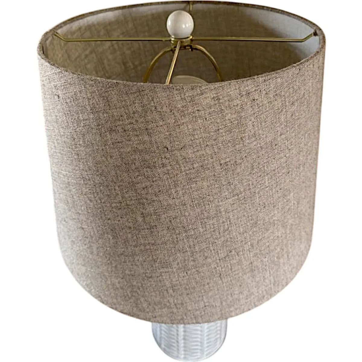 360 Lighting Helene 26" Cream White Rustic Ceramic Table Lamp - Thumbnail 9