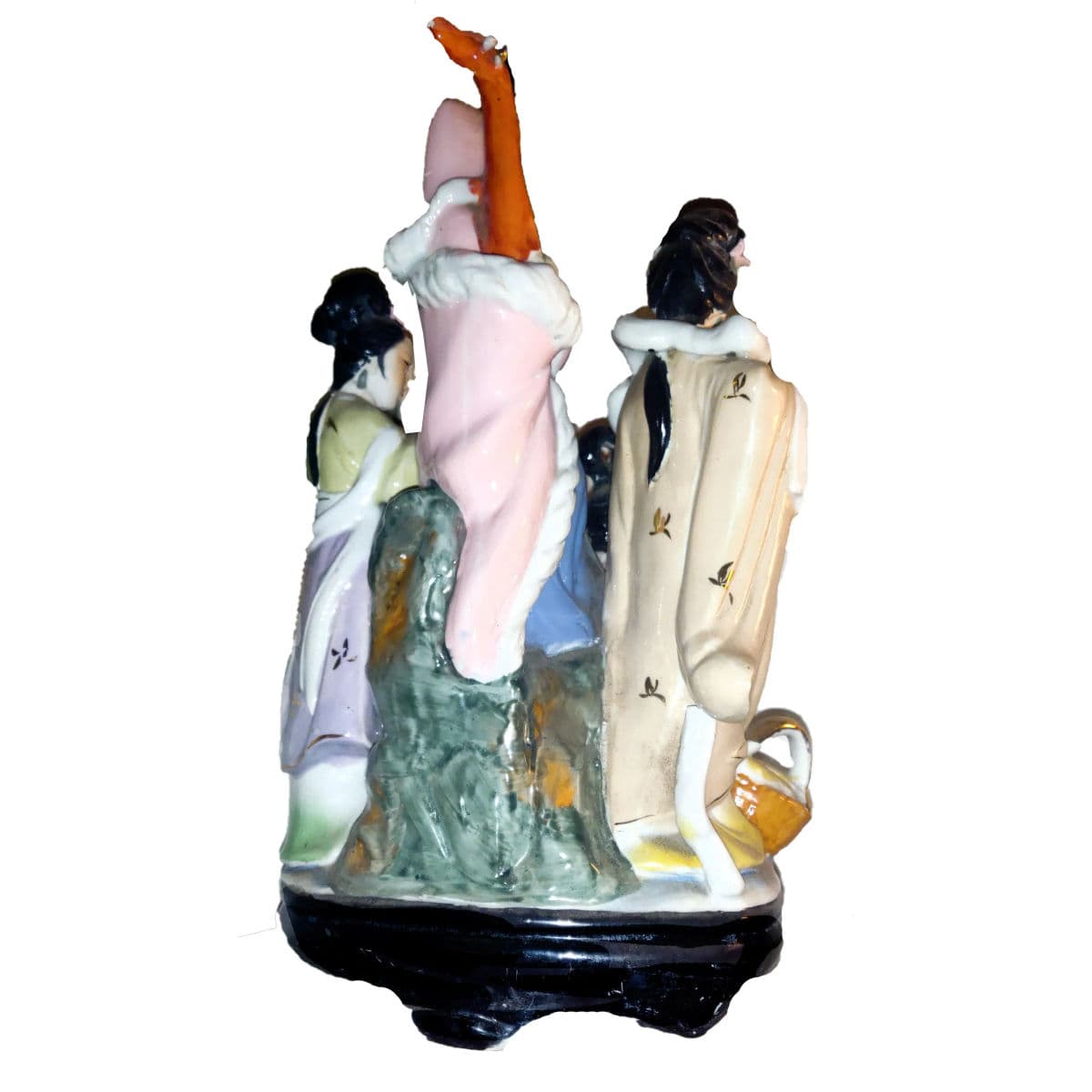 1920's Japanese Hand Painted Porcelain Figurine Geisha Musicians - Thumbnail 10