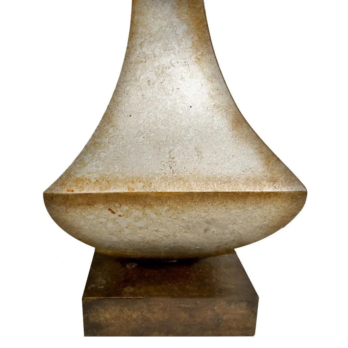 1970s Tonello & Montagna Grillo Style Solid Plaster Golden Italian Table Lamp on Sculptural Base - Thumbnail 4