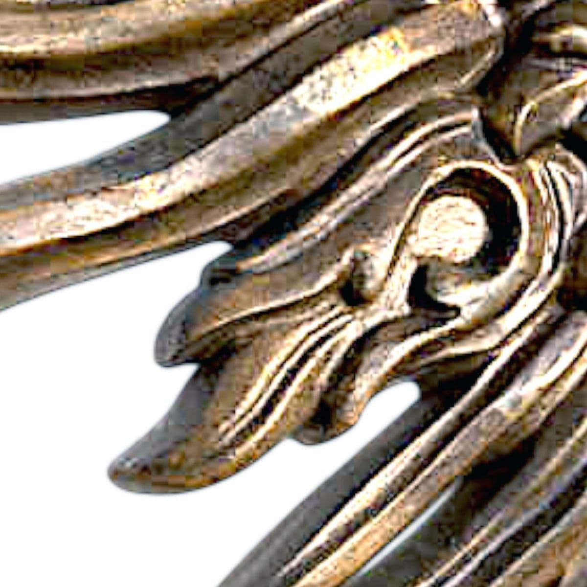 1970s Large 48" Syroco Sunburst Mirror Framed With Gilded Flames - Thumbnail 9