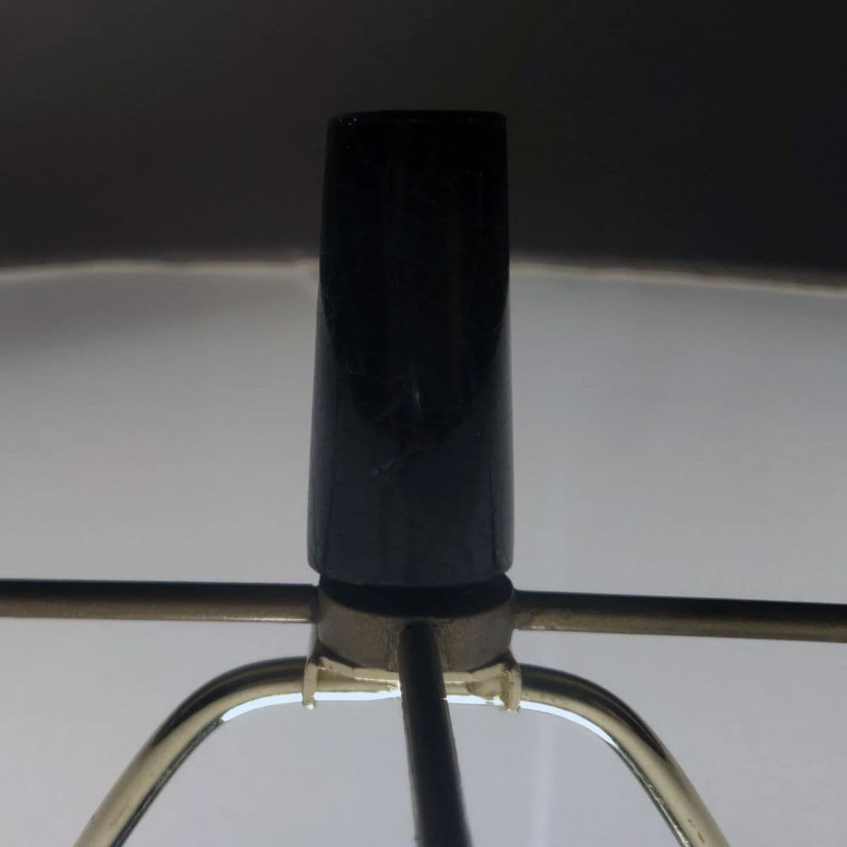 Matte Glazed Monumental Ecru Toned Clay Urn Shaped Table Lamp & Banded Ivory Lamp Shade - Thumbnail 10