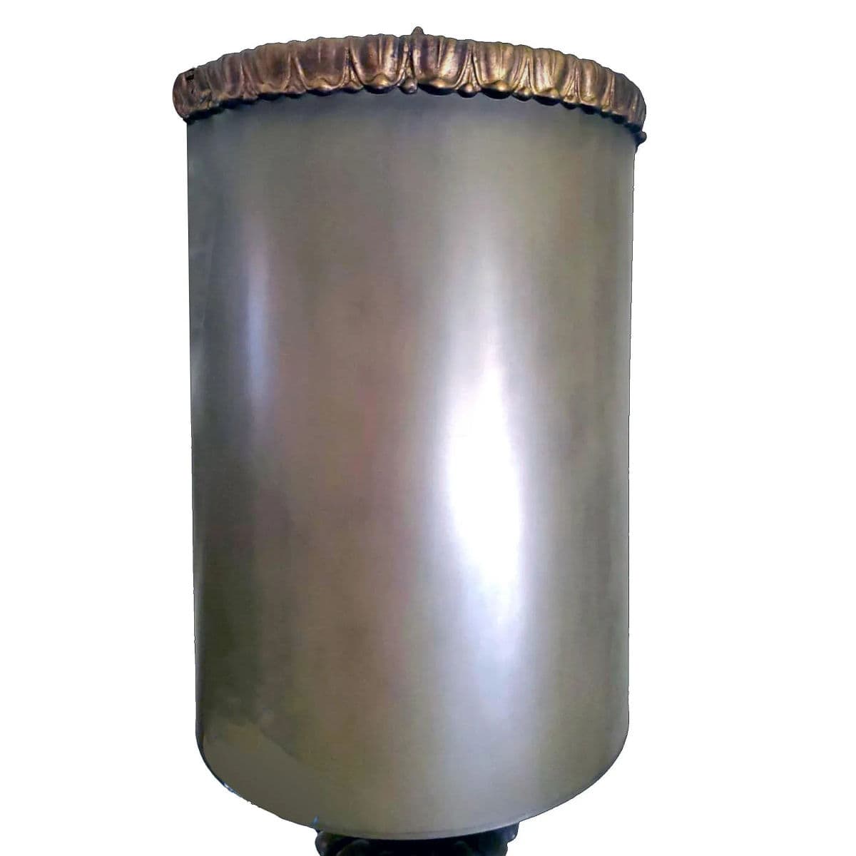 1970s Mid-Century Towering Green Toned Parcel Gilt Empire/Regency Table Lamp - Thumbnail 7