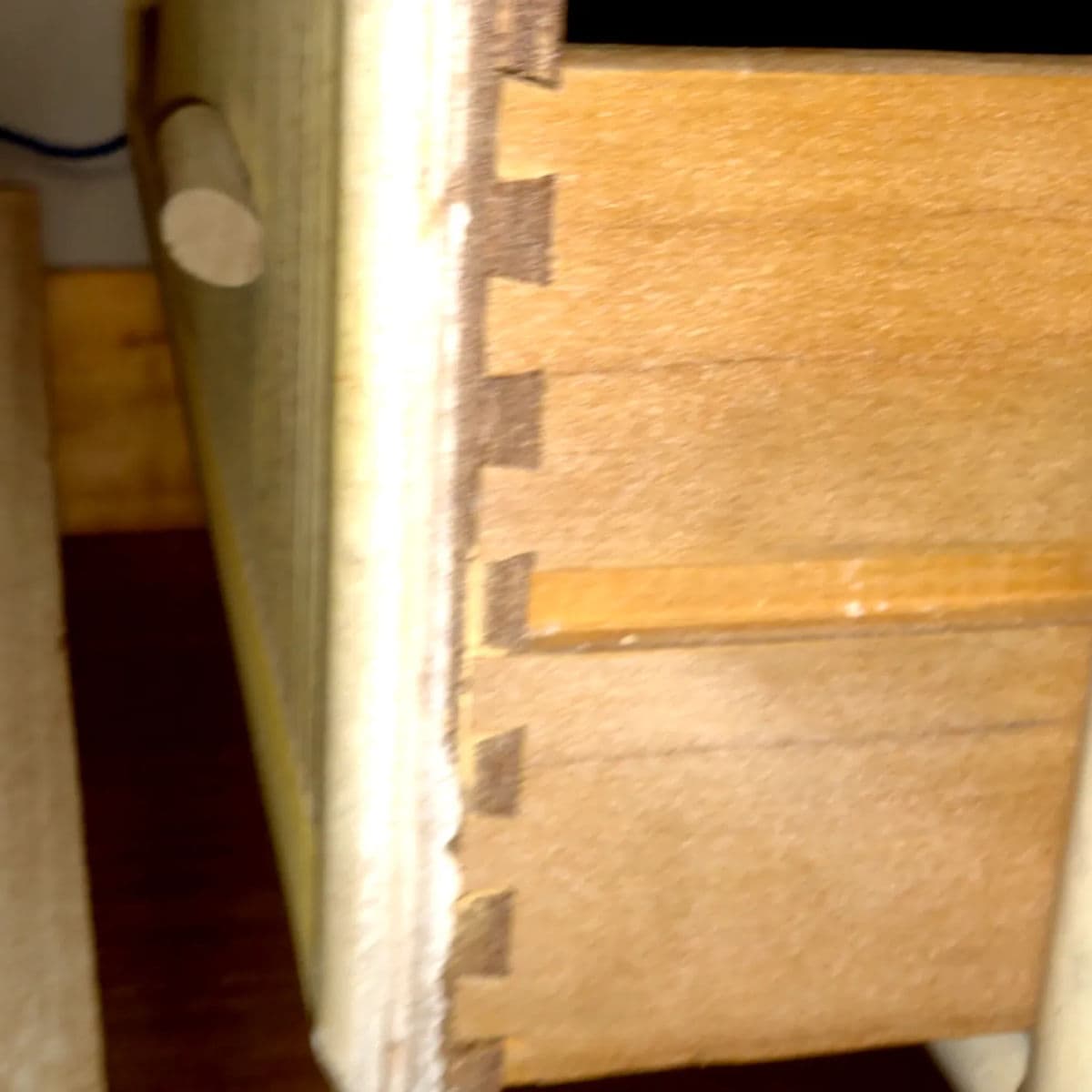 1950s Two Toned Split Pencil Reed Gabriella Crespi Style Three Drawer Chest of Drawers - Thumbnail 8