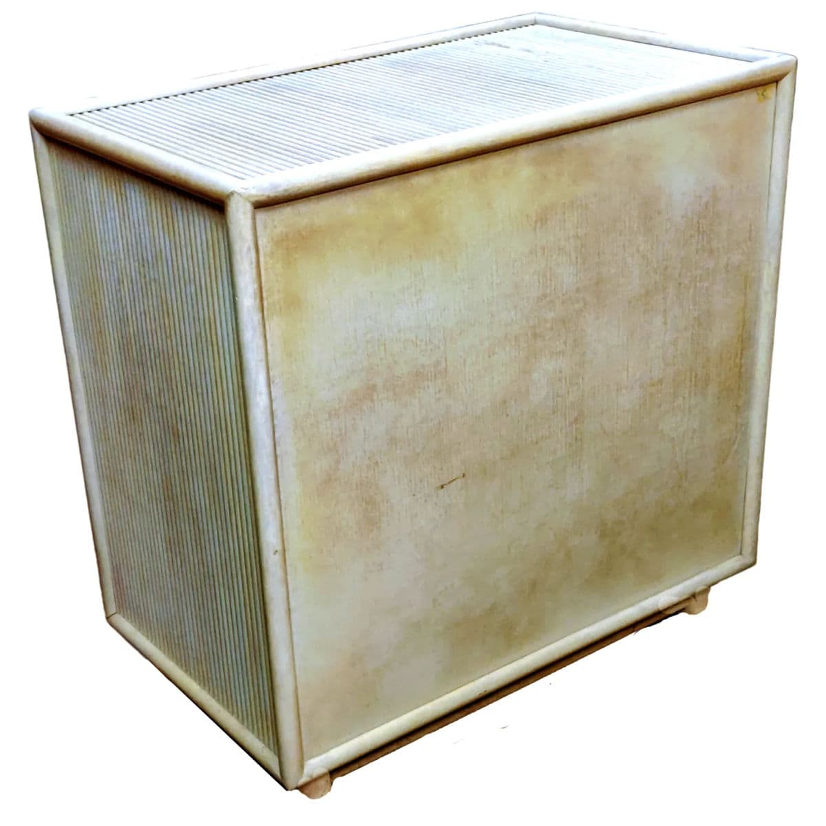 1950s Two Toned Split Pencil Reed Gabriella Crespi Style Three Drawer Chest of Drawers - Thumbnail 9