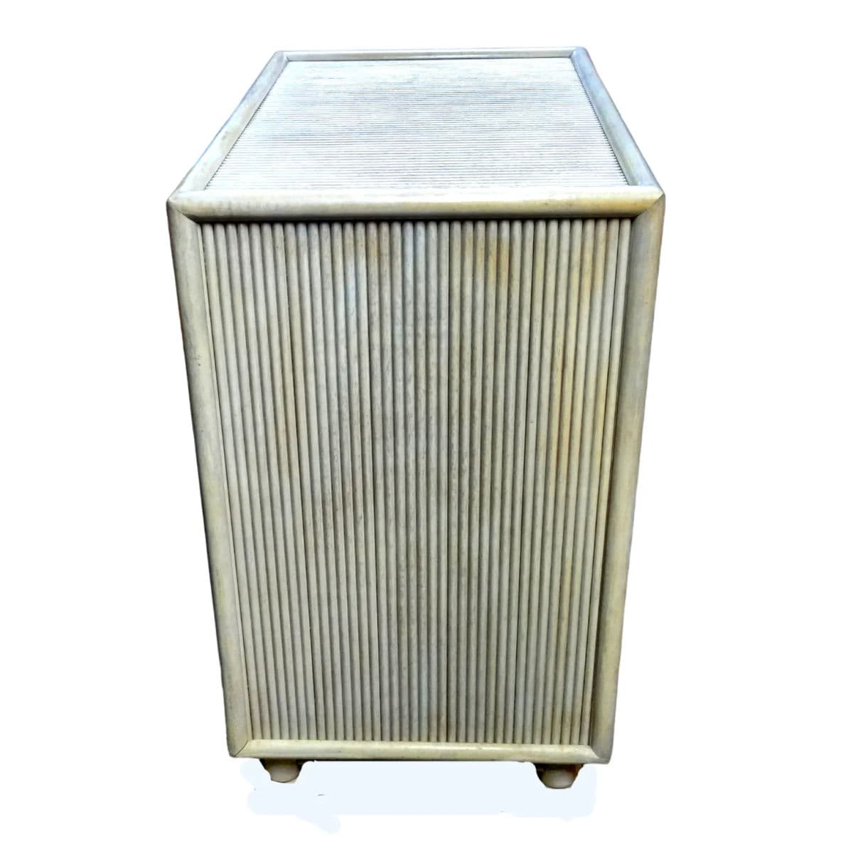 1950s Two Toned Split Pencil Reed Gabriella Crespi Style Three Drawer Chest of Drawers - Thumbnail 10