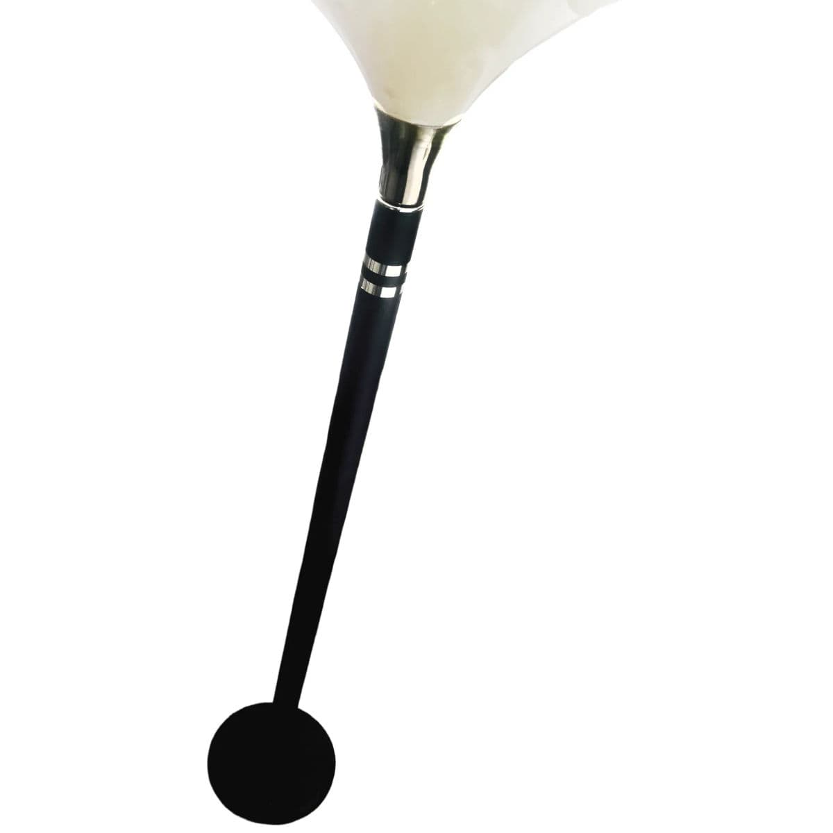 Post Modern Black Metal and and Brass Torchiere Floor Lamp - Thumbnail 3