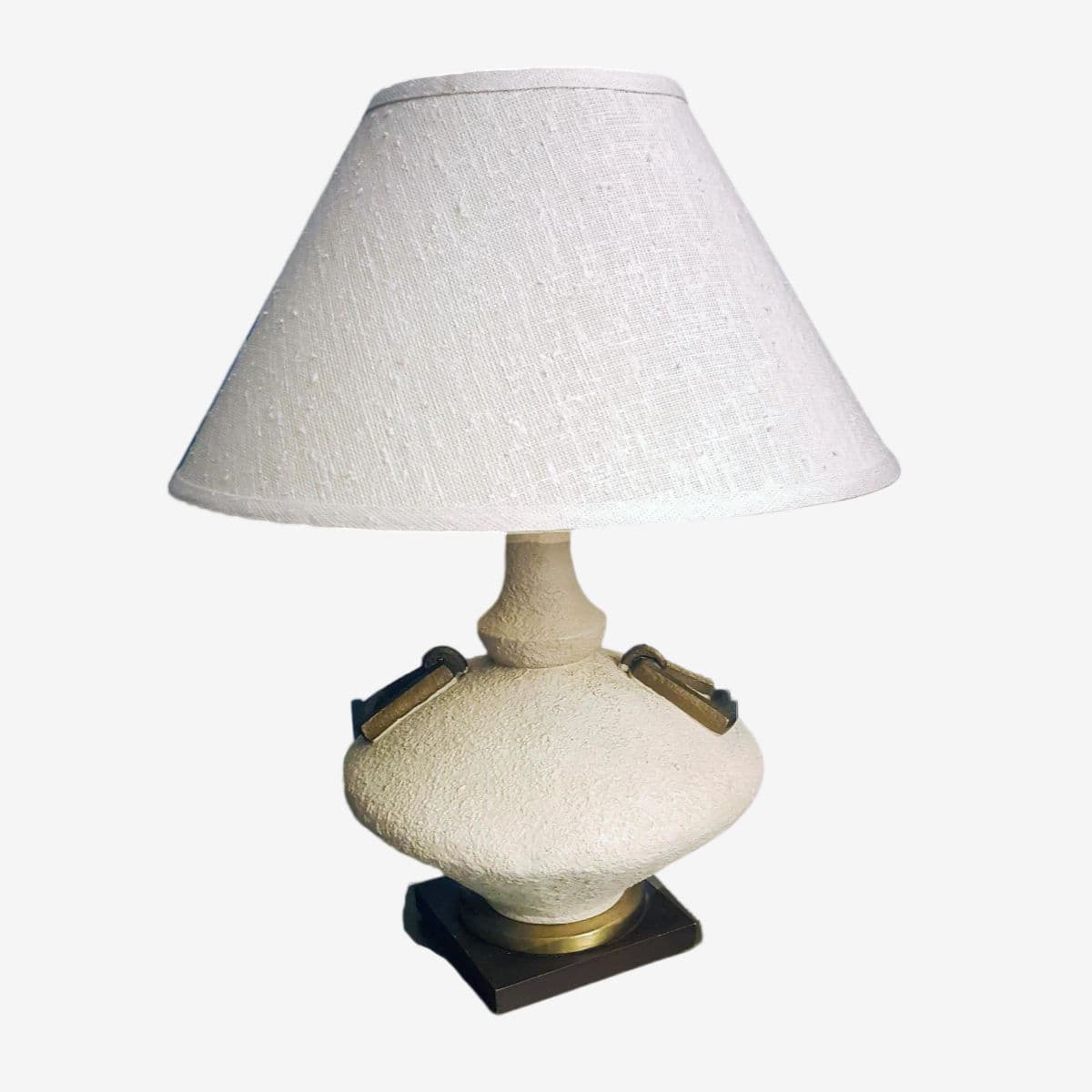 1950s Vintage Amphora Shaped Stucco Finished Table Lamp - Image 1