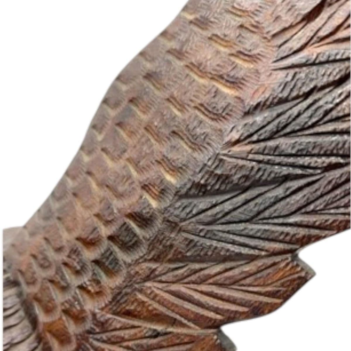 Hand-Carved Wooden Eagle Sculpture – Rustic Wildlife Decor With Intricate Detailing - Thumbnail 9