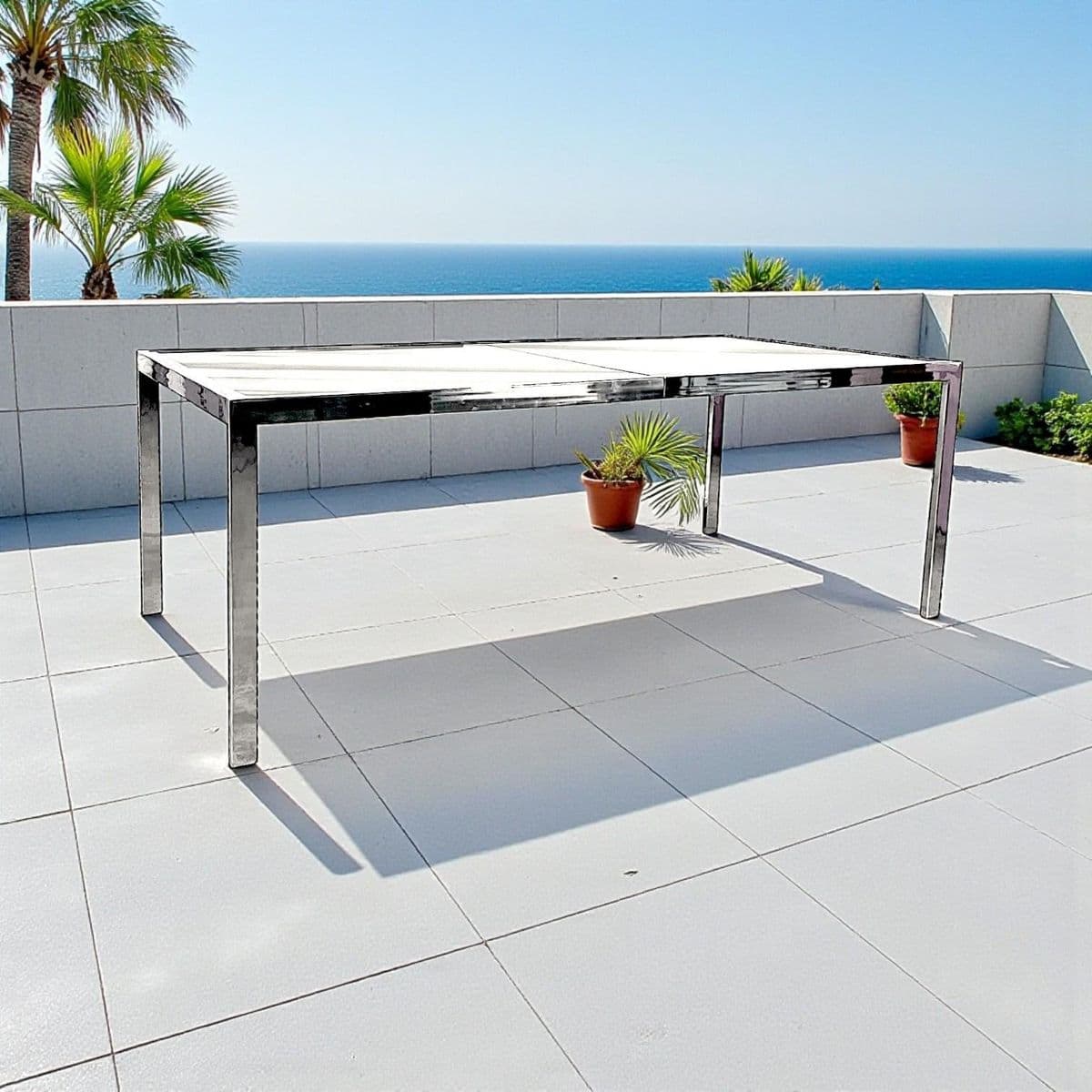 Modernist Milo Baughman for D. I. A. Chrome and Glass Dining Table With 20” Leaf Extension - Thumbnail 7