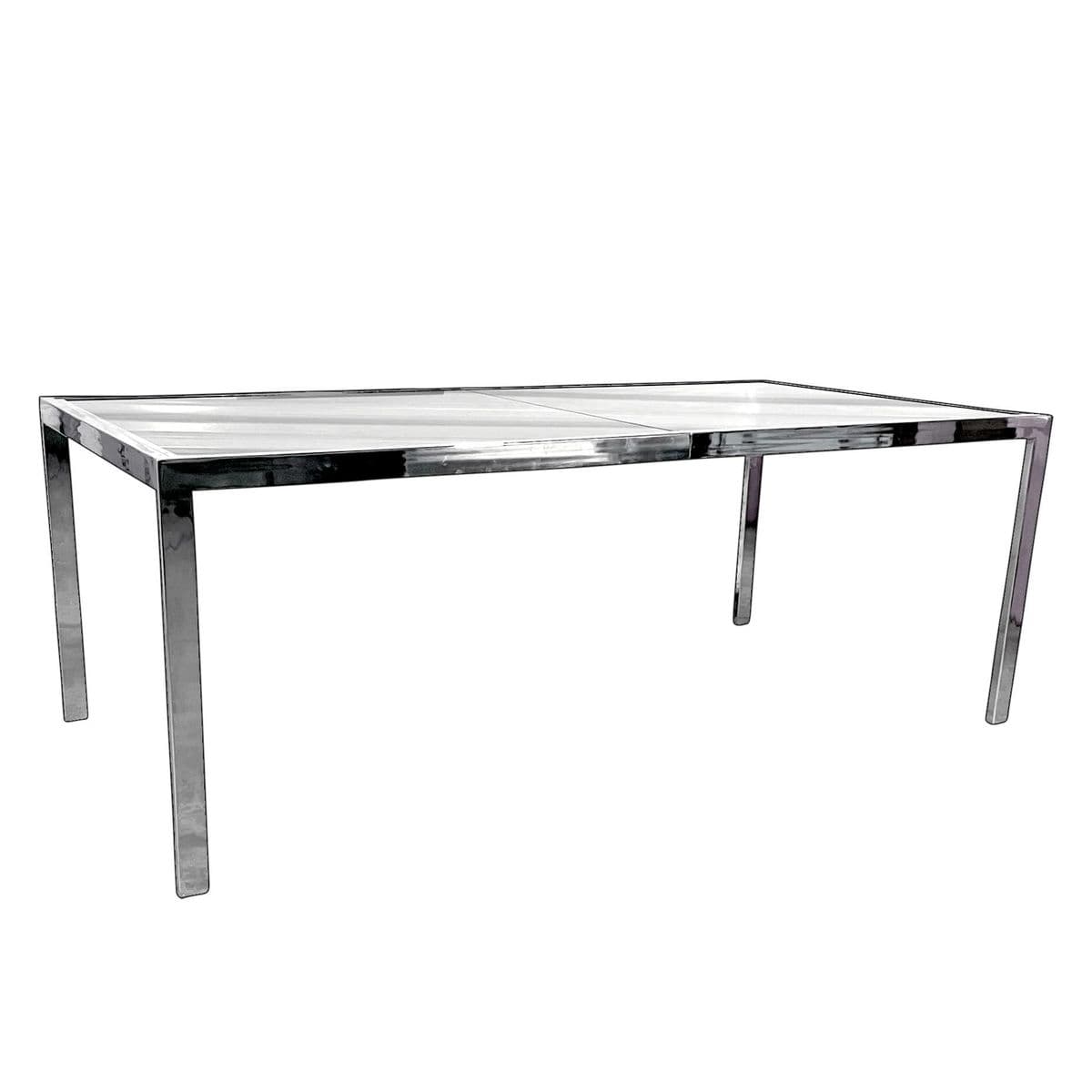 Modernist Milo Baughman for D. I. A. Chrome and Glass Dining Table With 20” Leaf Extension - Thumbnail 15