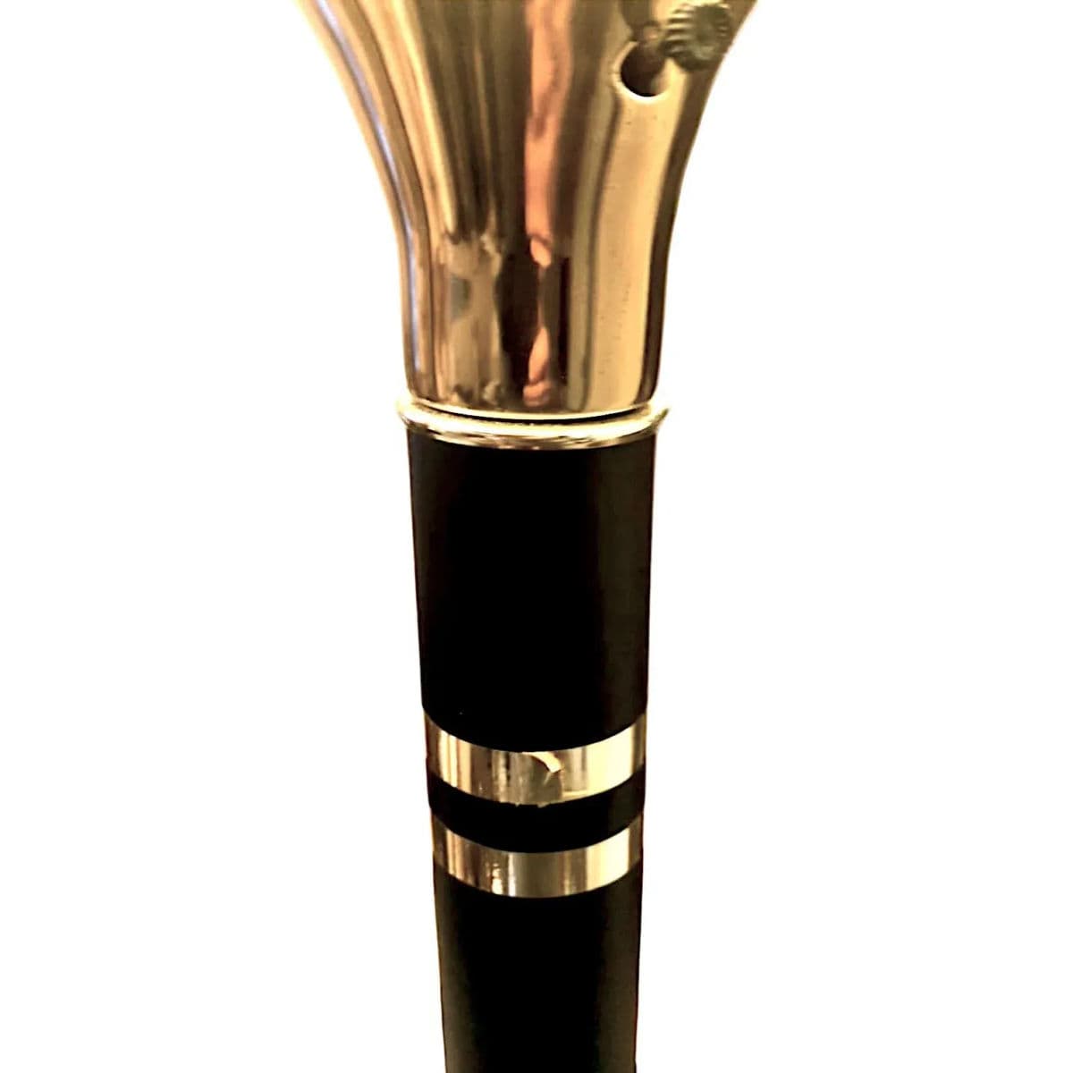 Post Modern Black Metal and and Brass Torchiere Floor Lamp - Thumbnail 6