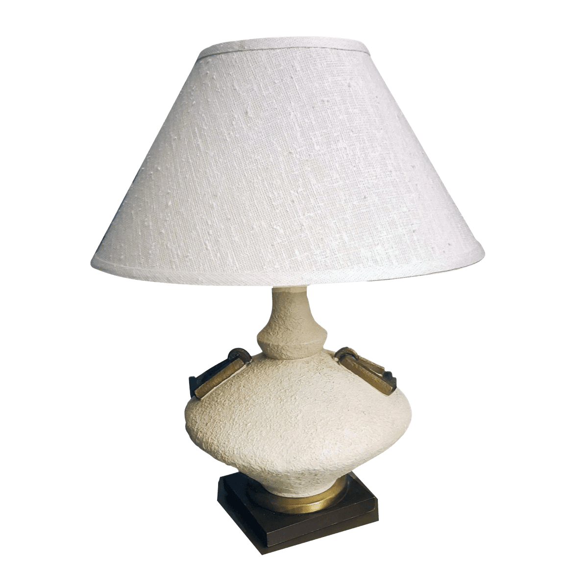 1950s Vintage Amphora Shaped Stucco Finished Table Lamp - Thumbnail 2