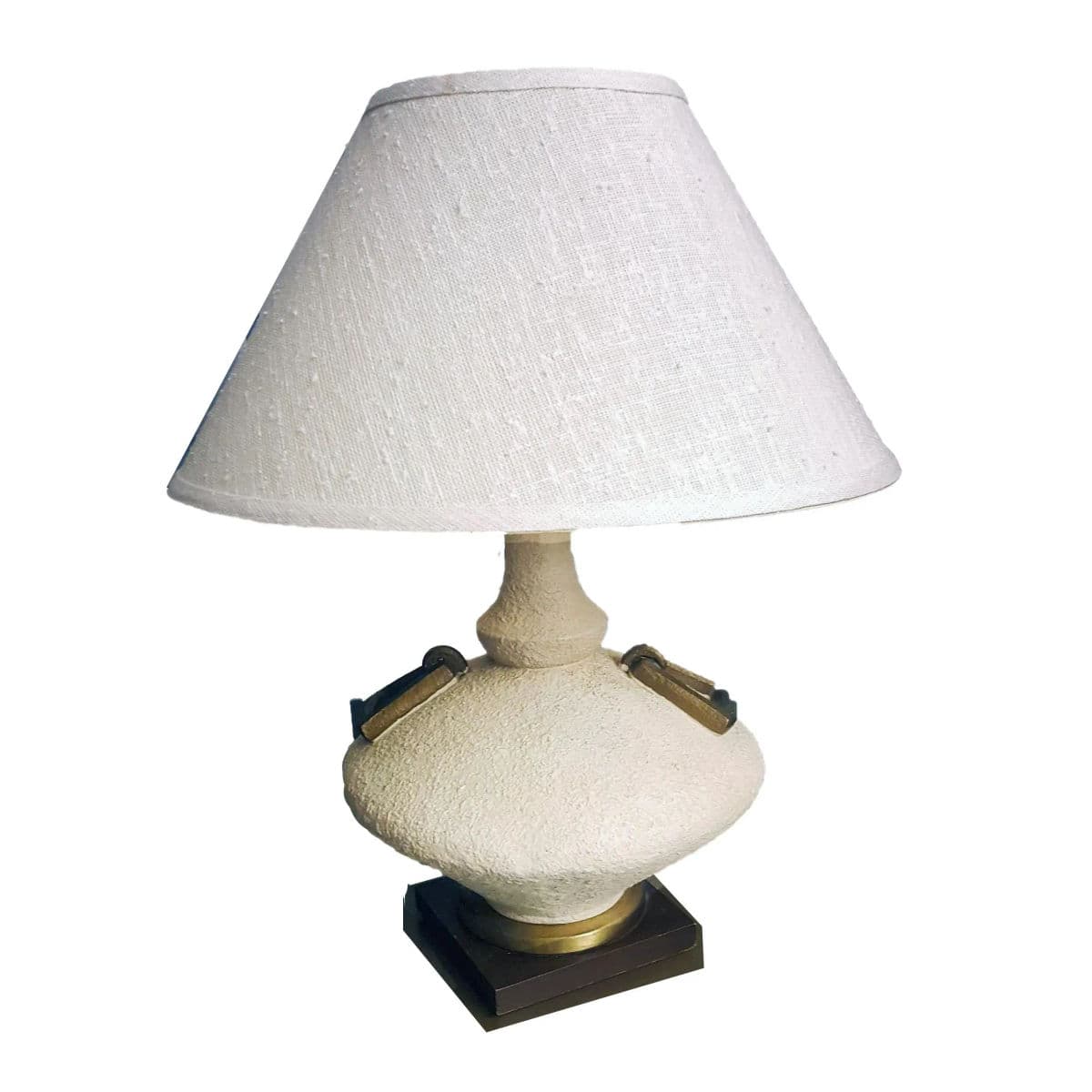 1950s Vintage Amphora Shaped Stucco Finished Table Lamp - Thumbnail 8