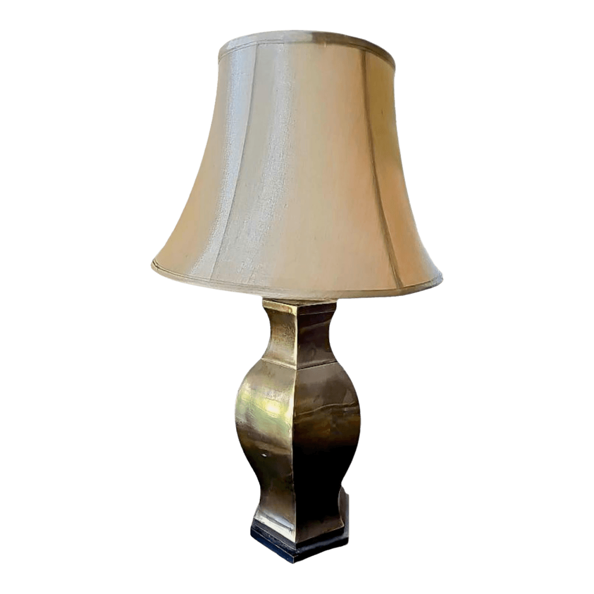 1950s Frederick Cooper Hexagonal Brass & Wood Chinoiserie / Asian Table Lamp - Thumbnail 2
