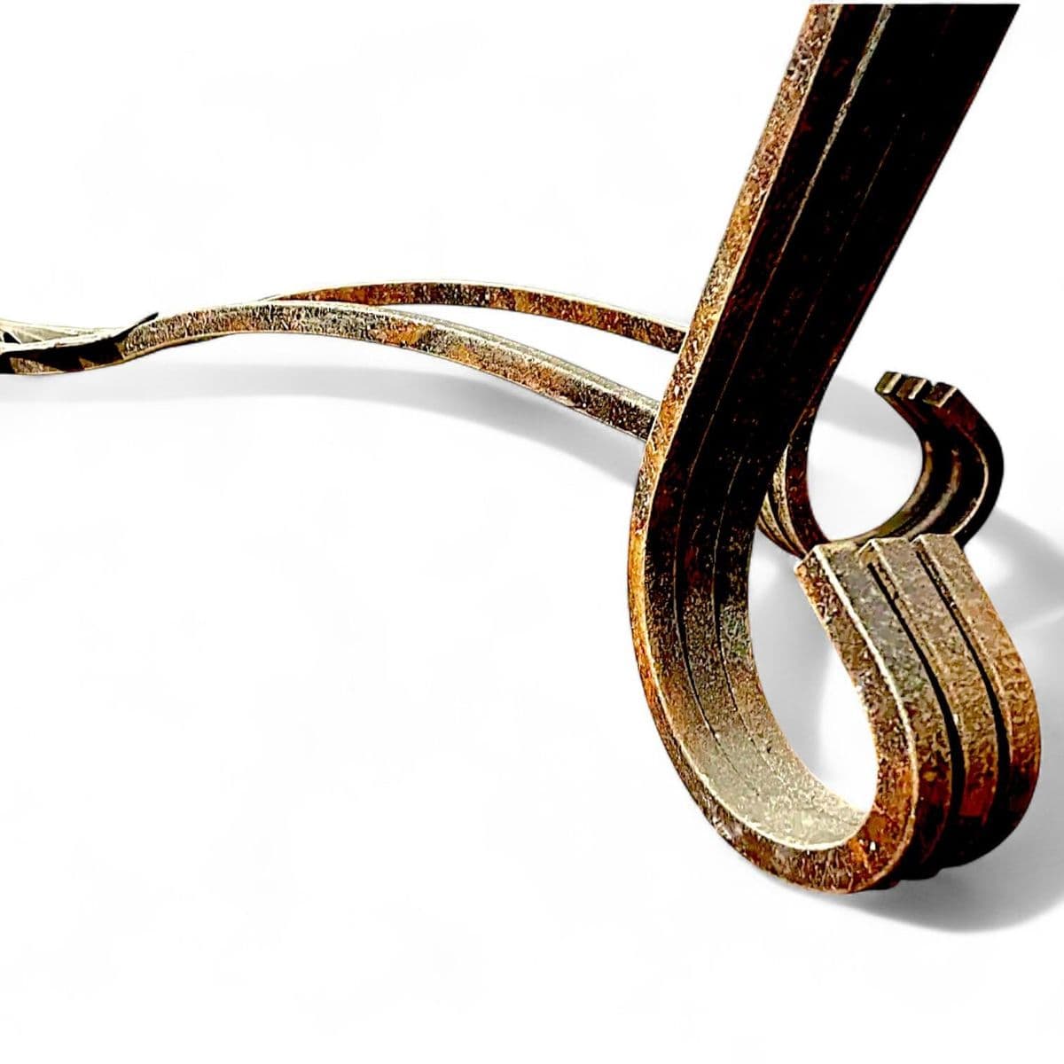 1980s Mid-Century Ornate Wrought Iron and Figural Glass Tables - 4 Piece Set - Thumbnail 13