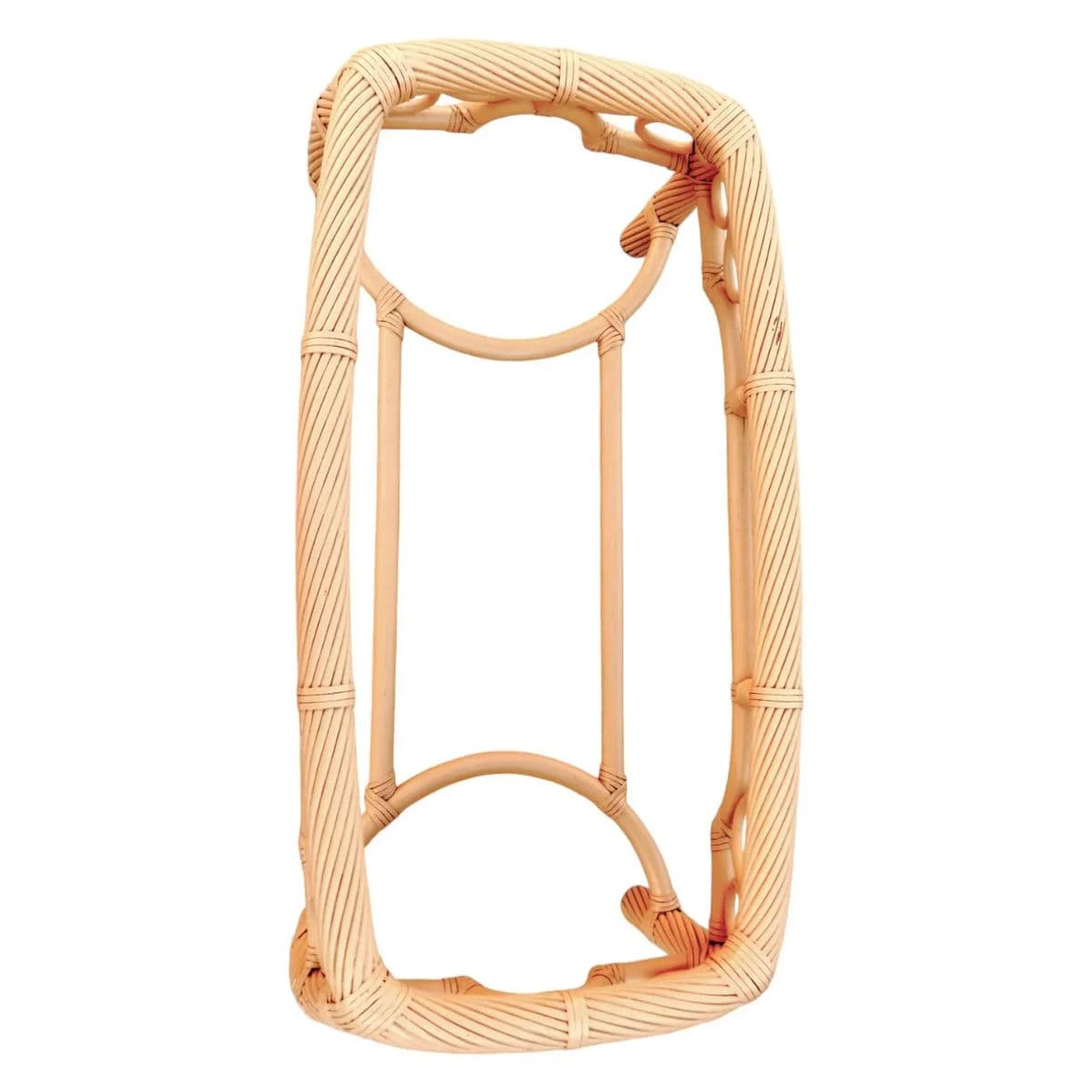 1980s Twisted Blonde Bohemian Chic Pencil Reed Rattan Coffee Table Base - Thumbnail 7