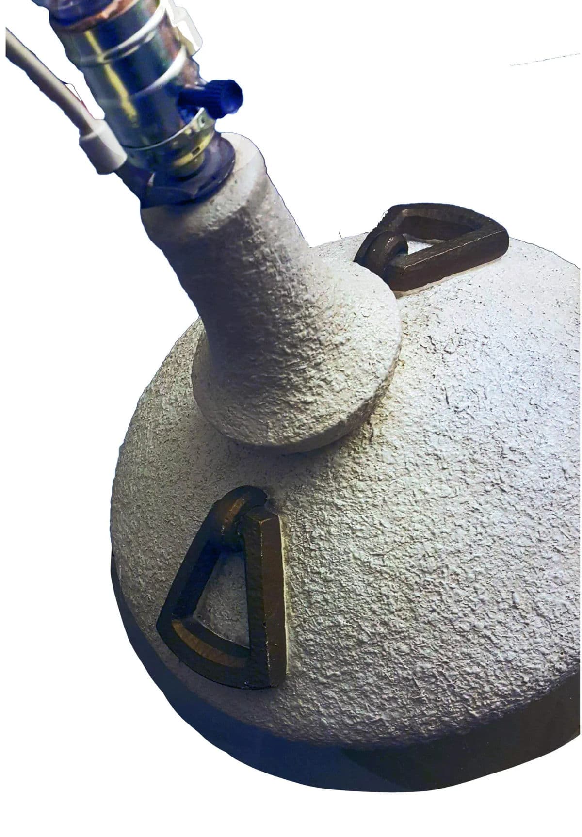 1950s Vintage Amphora Shaped Stucco Finished Table Lamp - Thumbnail 4