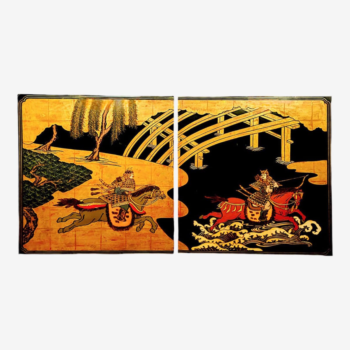 1990s Side by Side Painted Wood Wall Panels by Maitland Smith Ltd. Hong Kong - Image 1