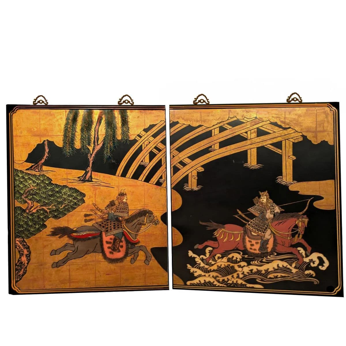 1990s Side by Side Painted Wood Wall Panels by Maitland Smith Ltd. Hong Kong - Thumbnail 13