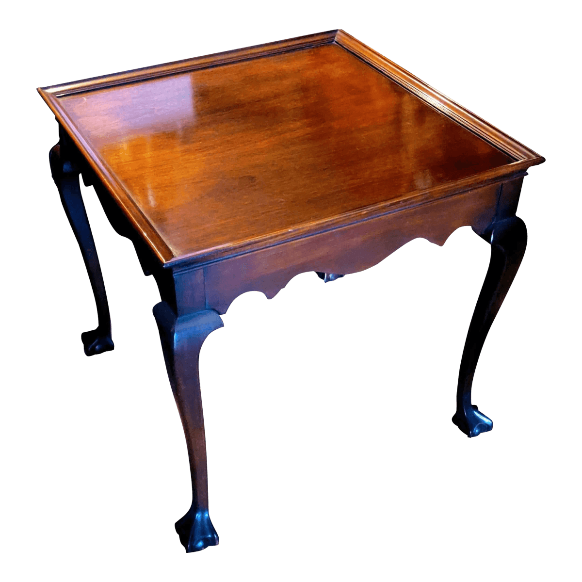 1984 18th Century by Drexel Heritage Cherry Wood Square Side Table - Thumbnail 2