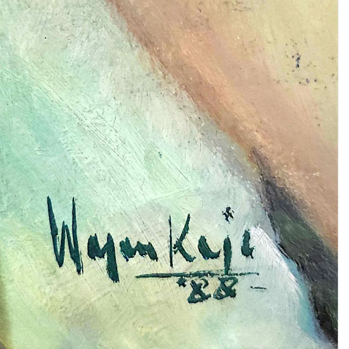 Island Girls, Portrait 1988 Signed Oil Painting Linen and Wood Frame - Thumbnail 10