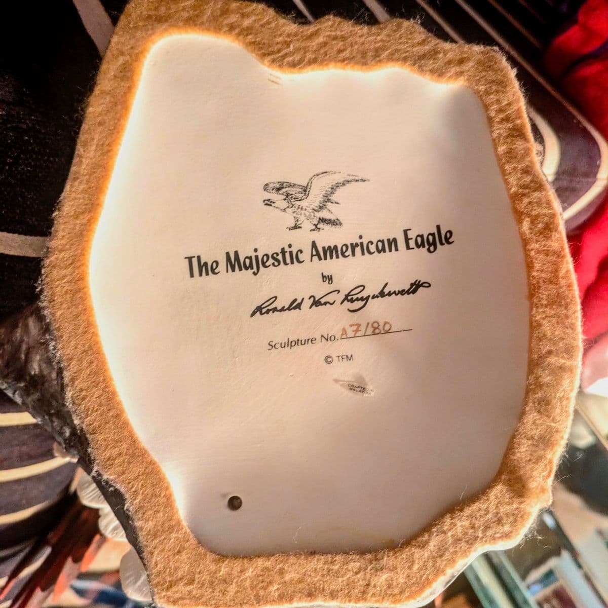 1989 the American Bald Eagle A7/80 by Ronald Van Ruyckevelt for Franklin Mint Porcelain Sculpture - Thumbnail 11