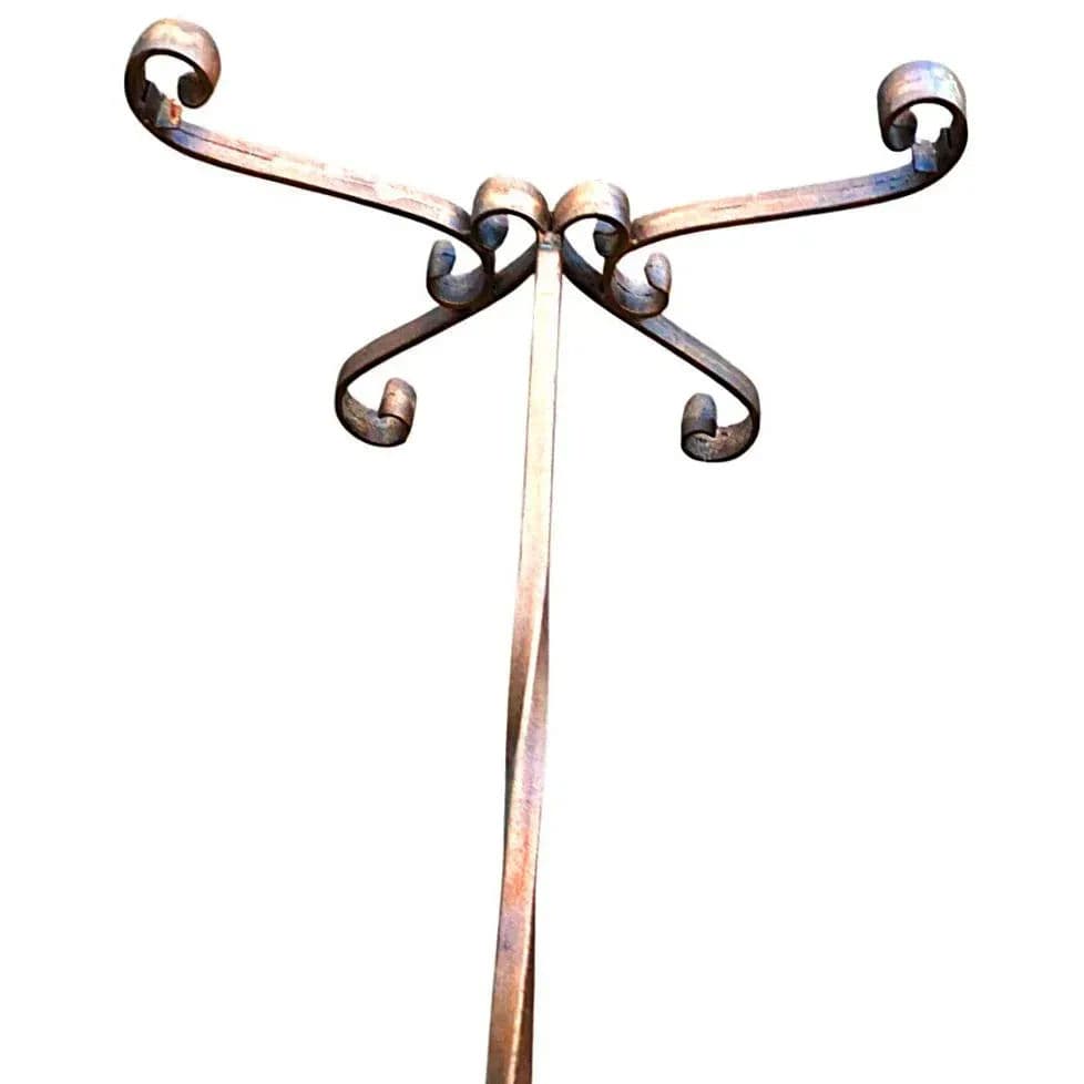 Vintage Patinated Wrought Iron & Glass Scrollwork Coffee Table With a Parcel Gilt Finish - Thumbnail 6