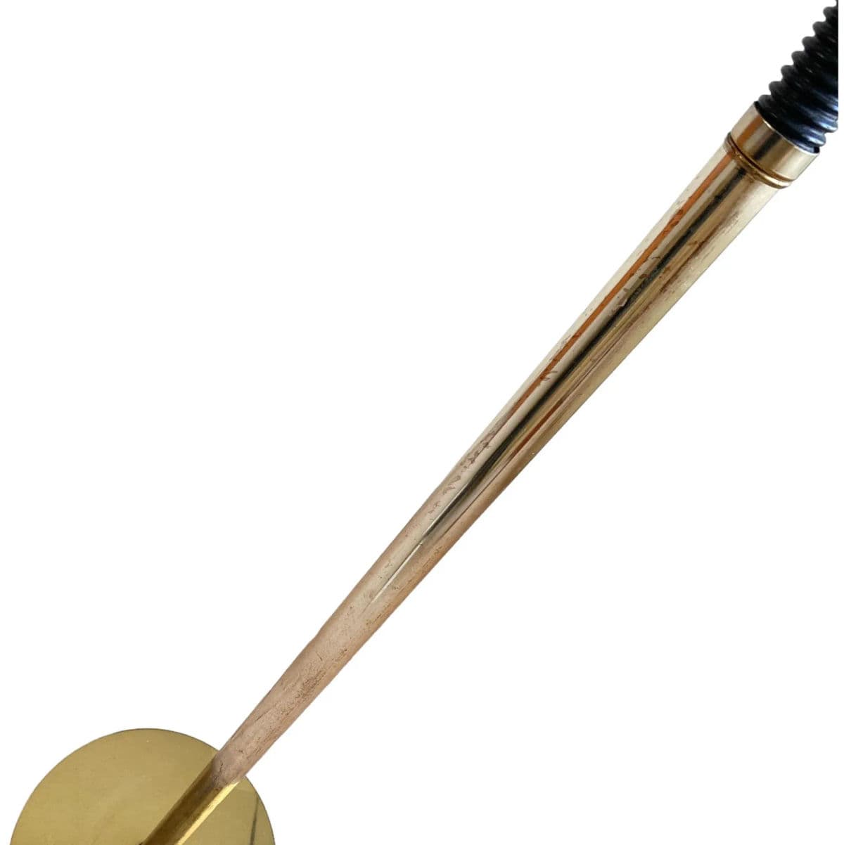 Vintage Black and Gold Toned Brass Standing Adjustable Pharmacy Floor Lamp Circa 1970s - Thumbnail 12