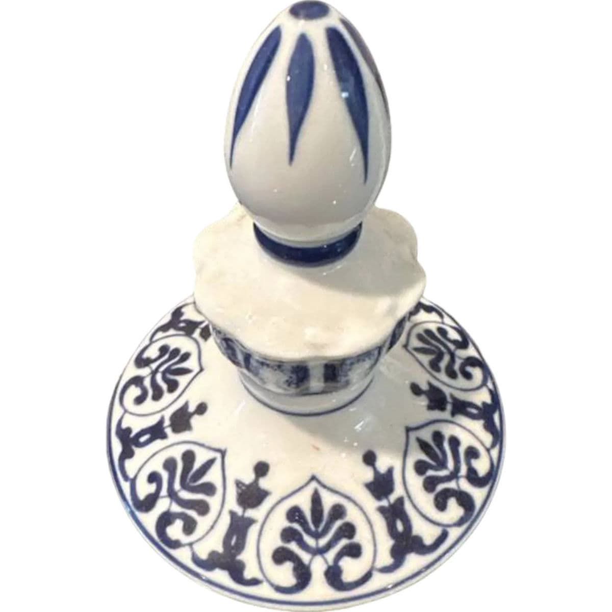 1990s Boston Company Blue and White 3 Legged Temple Ginger Jar / Urn - Thumbnail 9