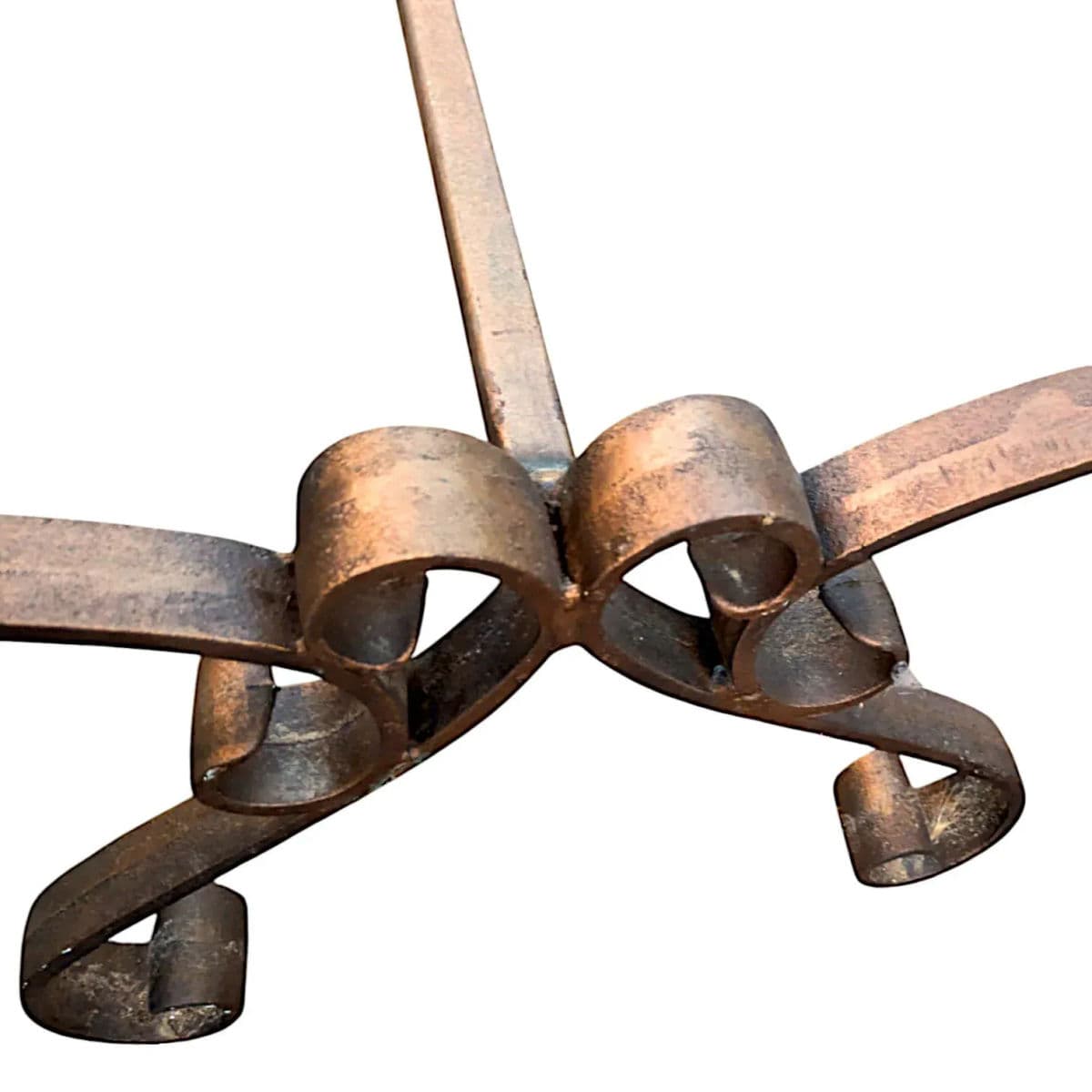 Vintage Patinated Wrought Iron & Glass Scrollwork Coffee Table With a Parcel Gilt Finish - Thumbnail 8