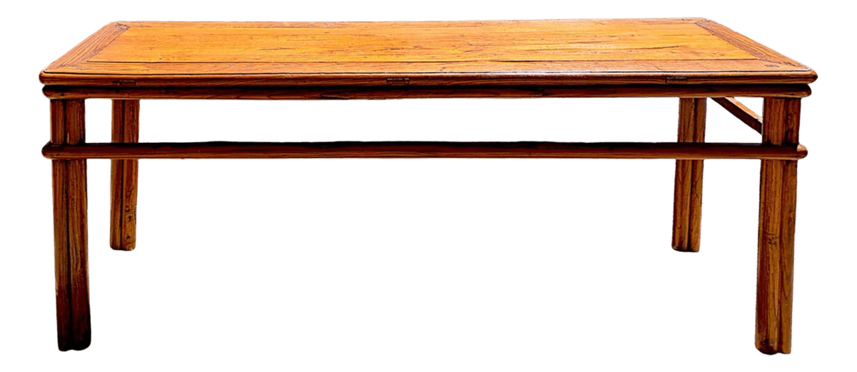 Late 19th Century Chinese Yew Wood Console Table With Handcrafted Joinery - Thumbnail 2