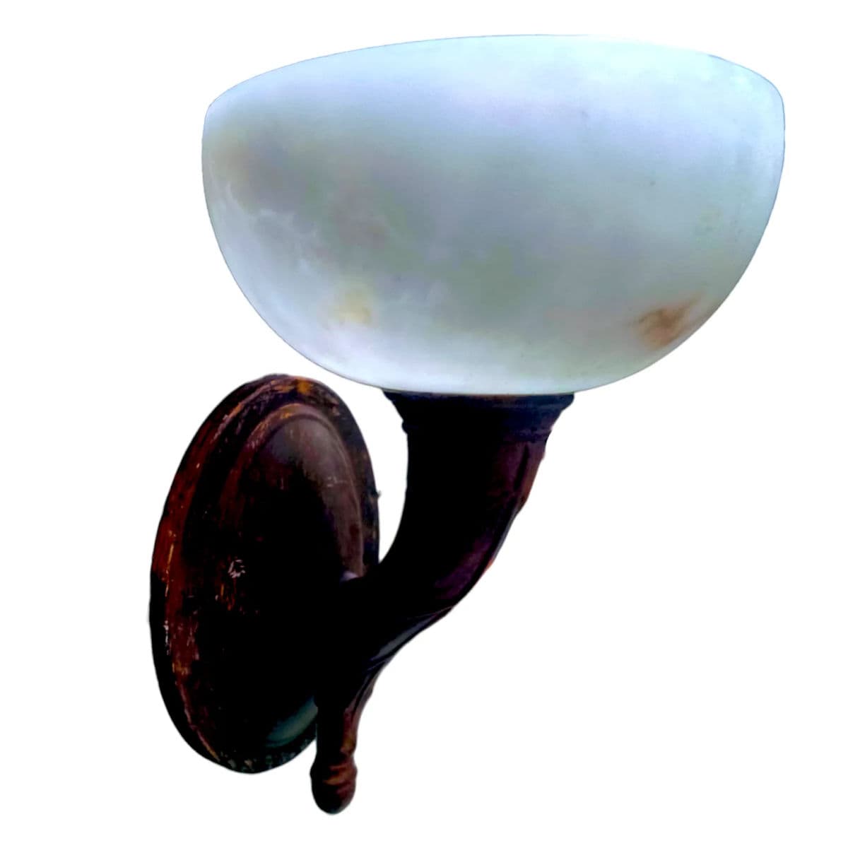 1940s Arts & Crafts Style Wall Sconces With Bowl Shaped Slip Shades - a Pair - Thumbnail 5