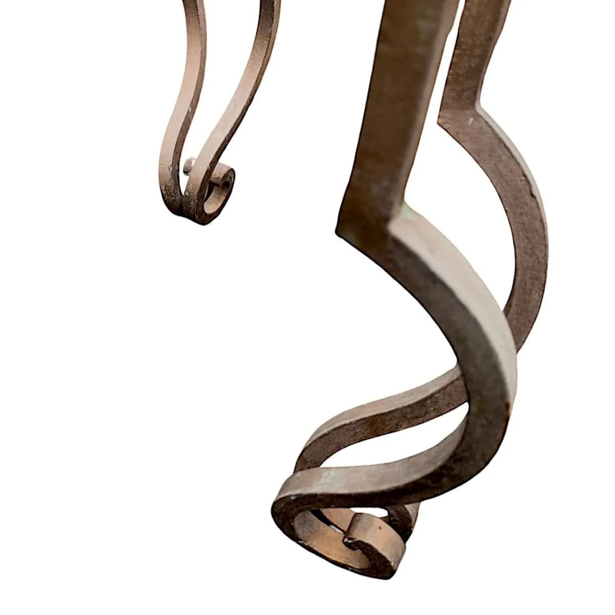 Mid-Century Gilt Wrought Iron Coffee Table Base With Four Double Scroll Legs - Thumbnail 6