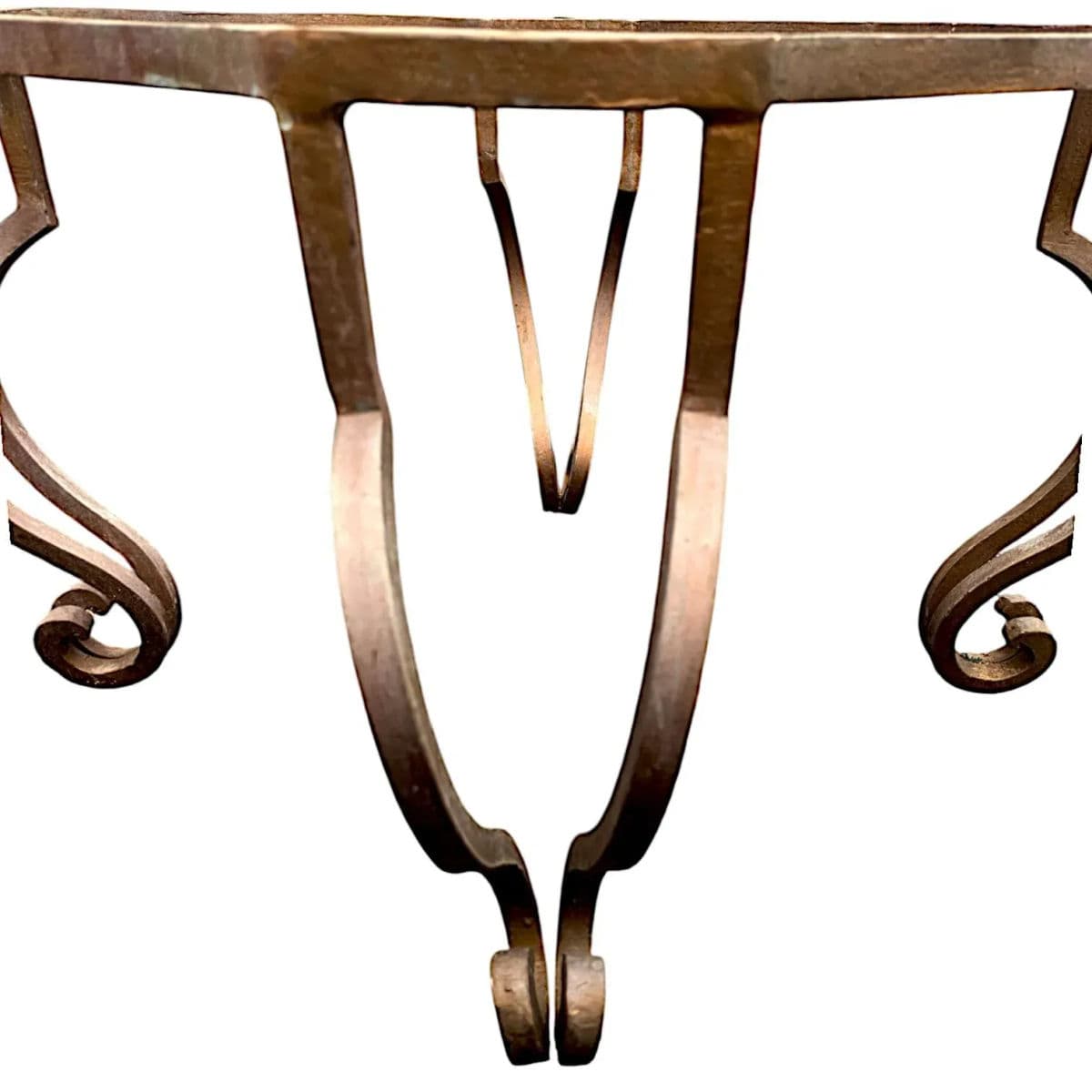 Mid-Century Gilt Wrought Iron Coffee Table Base With Four Double Scroll Legs - Thumbnail 5