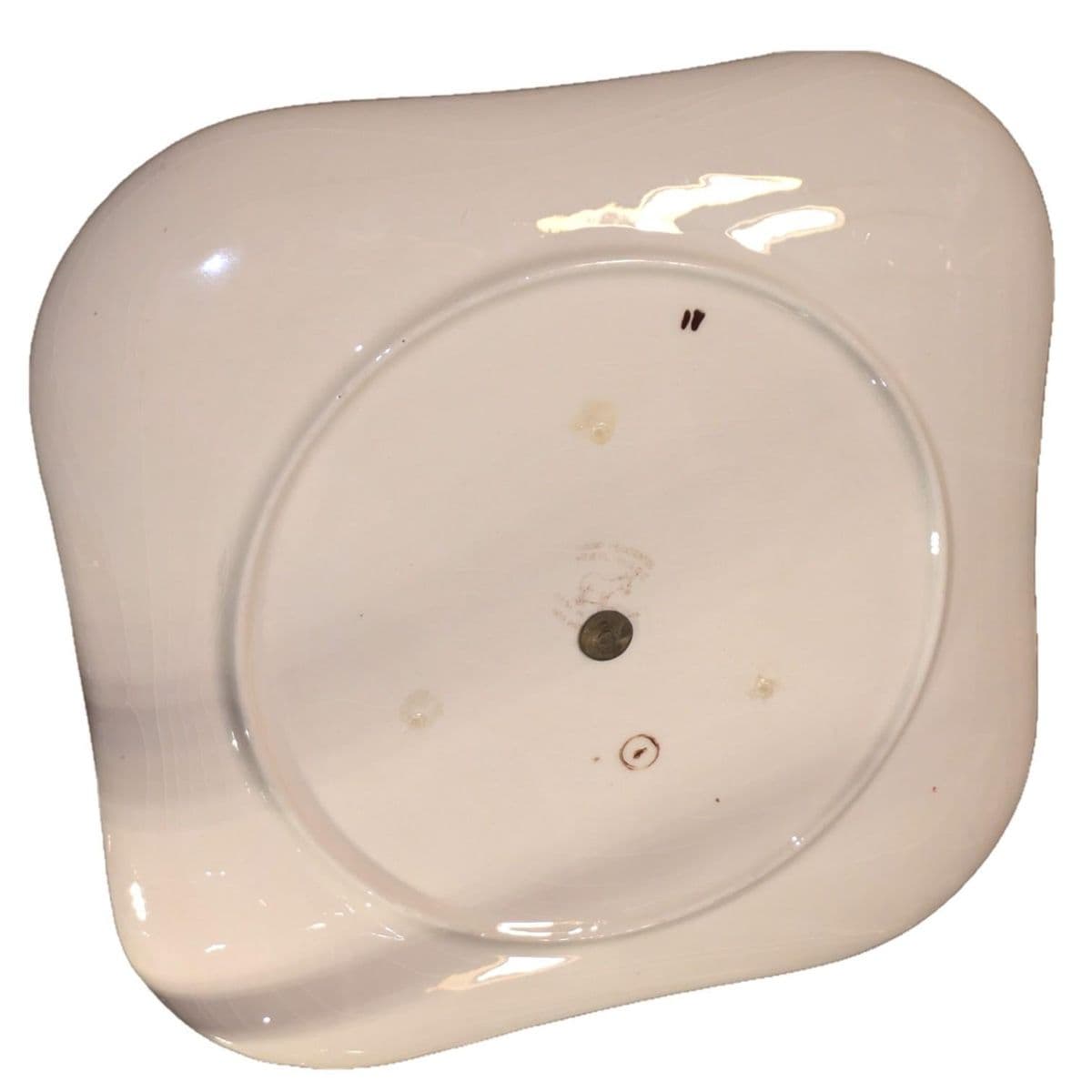 1941 Hand Decorated Weil Ware California Pottery 3-Tiered Serving Tray Rose Green Pattern - Thumbnail 8