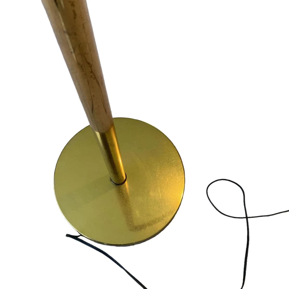 Vintage Black and Gold Toned Brass Standing Adjustable Pharmacy Floor Lamp Circa 1970s - Thumbnail 13