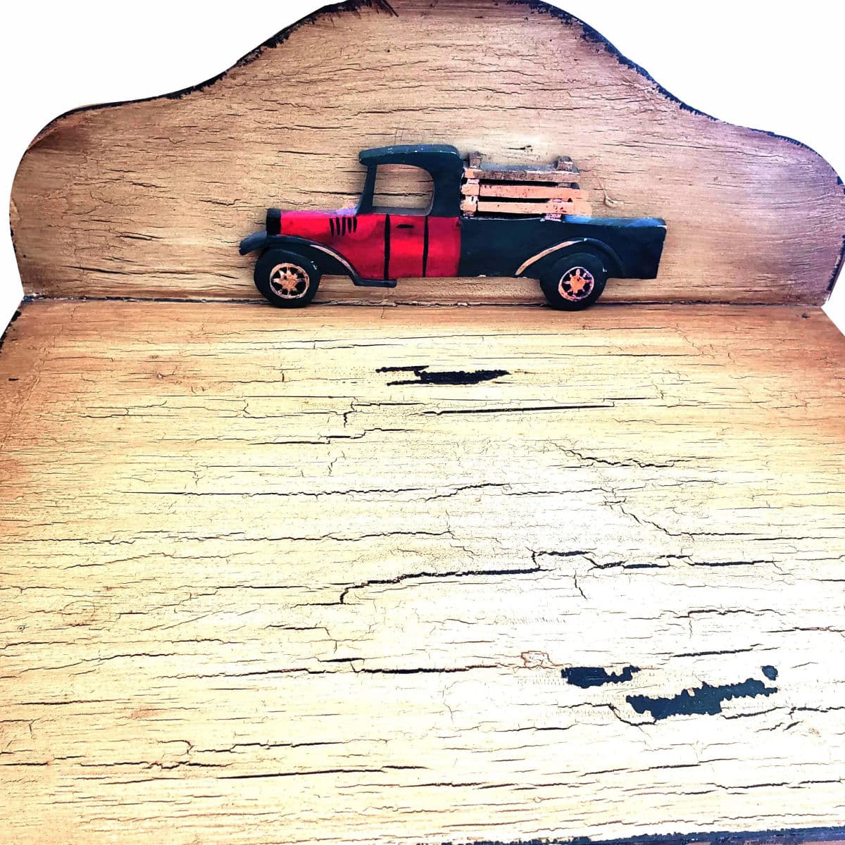 Rustic Storage Cabinet Nightstand Adorned With Hand Painted Wood Planes, Ships & Trucks - Thumbnail 4