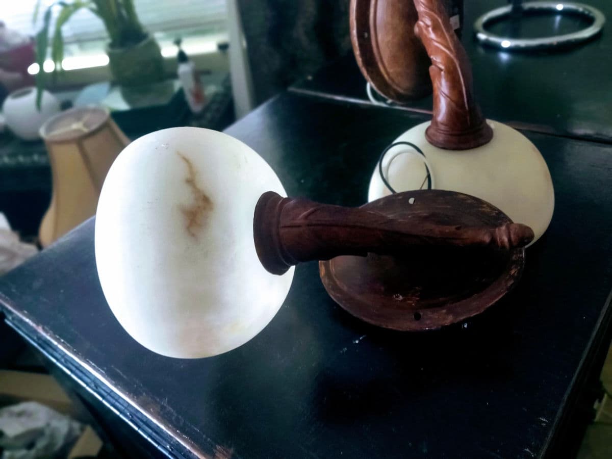 1940s Arts & Crafts Style Wall Sconces With Bowl Shaped Slip Shades - a Pair - Thumbnail 6