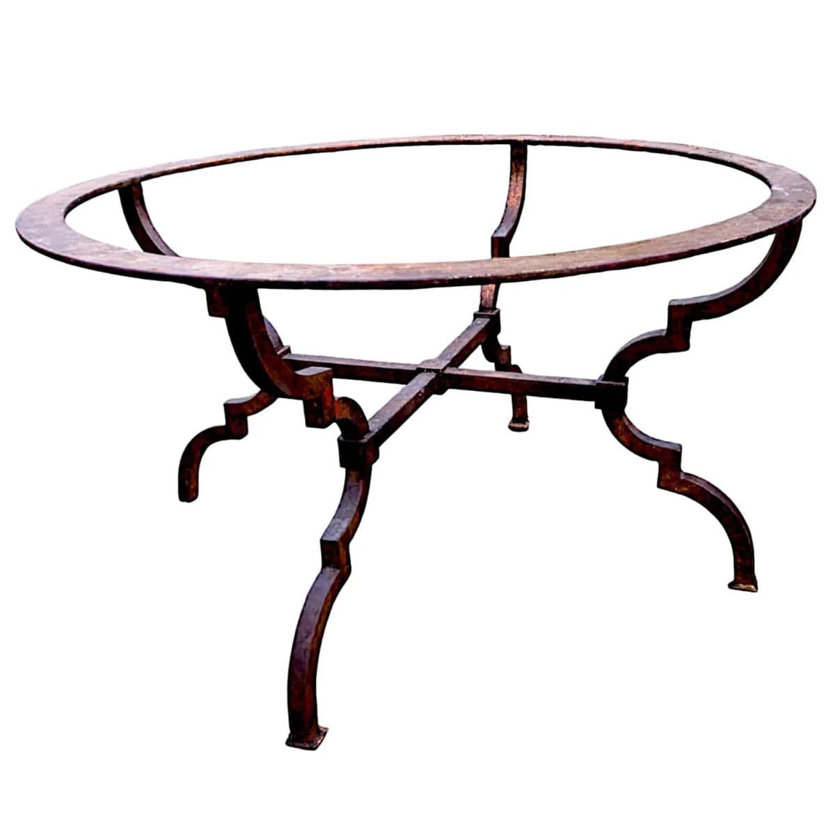 Spanish Revival Parcel-Gilt Wrought Iron & Glass Quatrefoil Legged Round Coffee Tables - 2 Available - Thumbnail 9