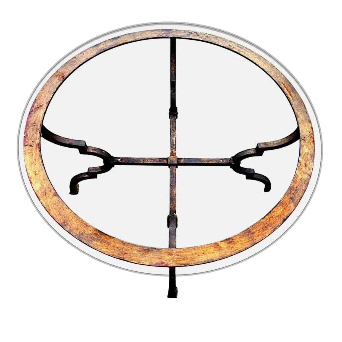 Spanish Revival Parcel-Gilt Wrought Iron & Glass Quatrefoil Legged Round Coffee Tables - 2 Available - Thumbnail 5