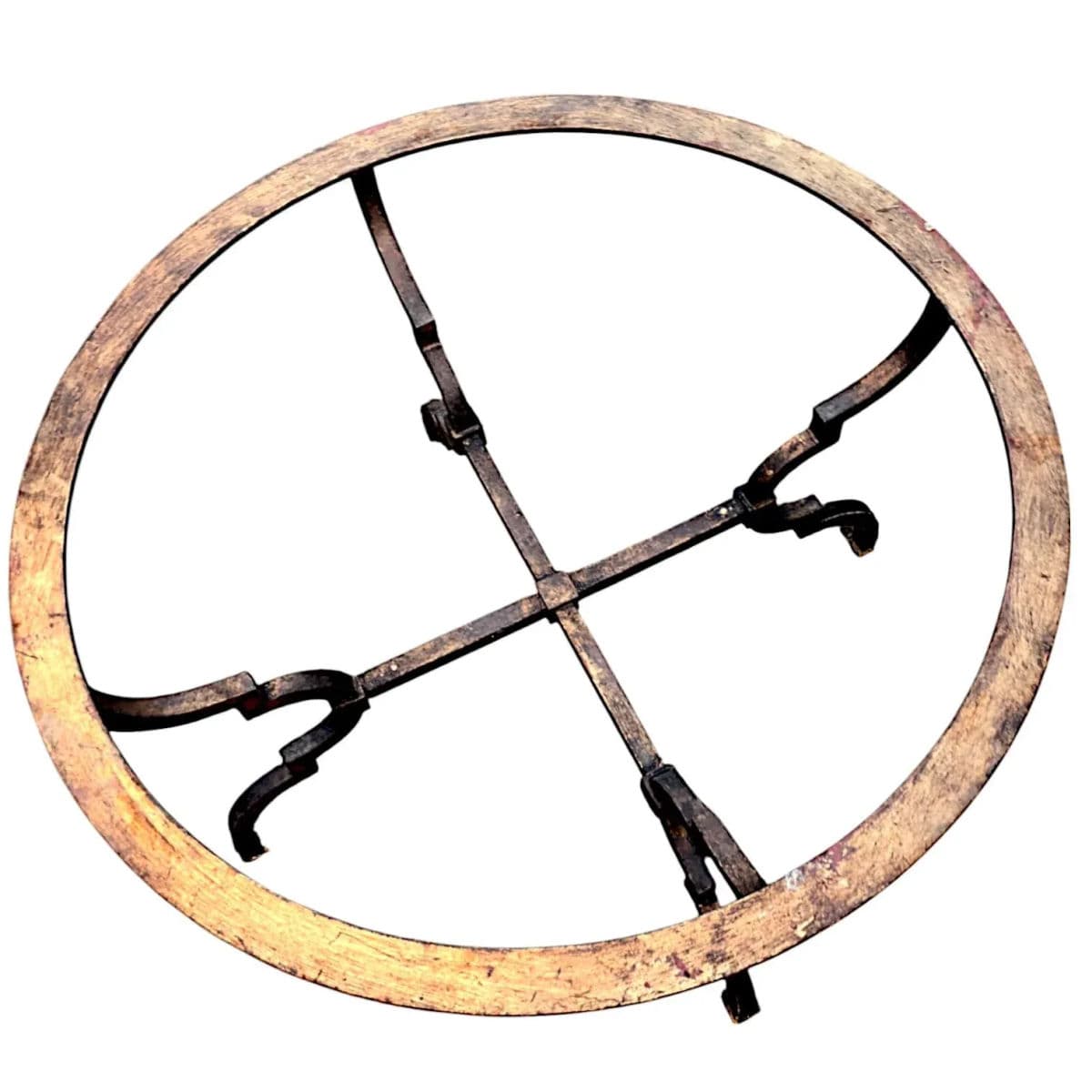 Spanish Revival Parcel-Gilt Wrought Iron & Glass Quatrefoil Legged Round Coffee Tables - 2 Available - Thumbnail 12