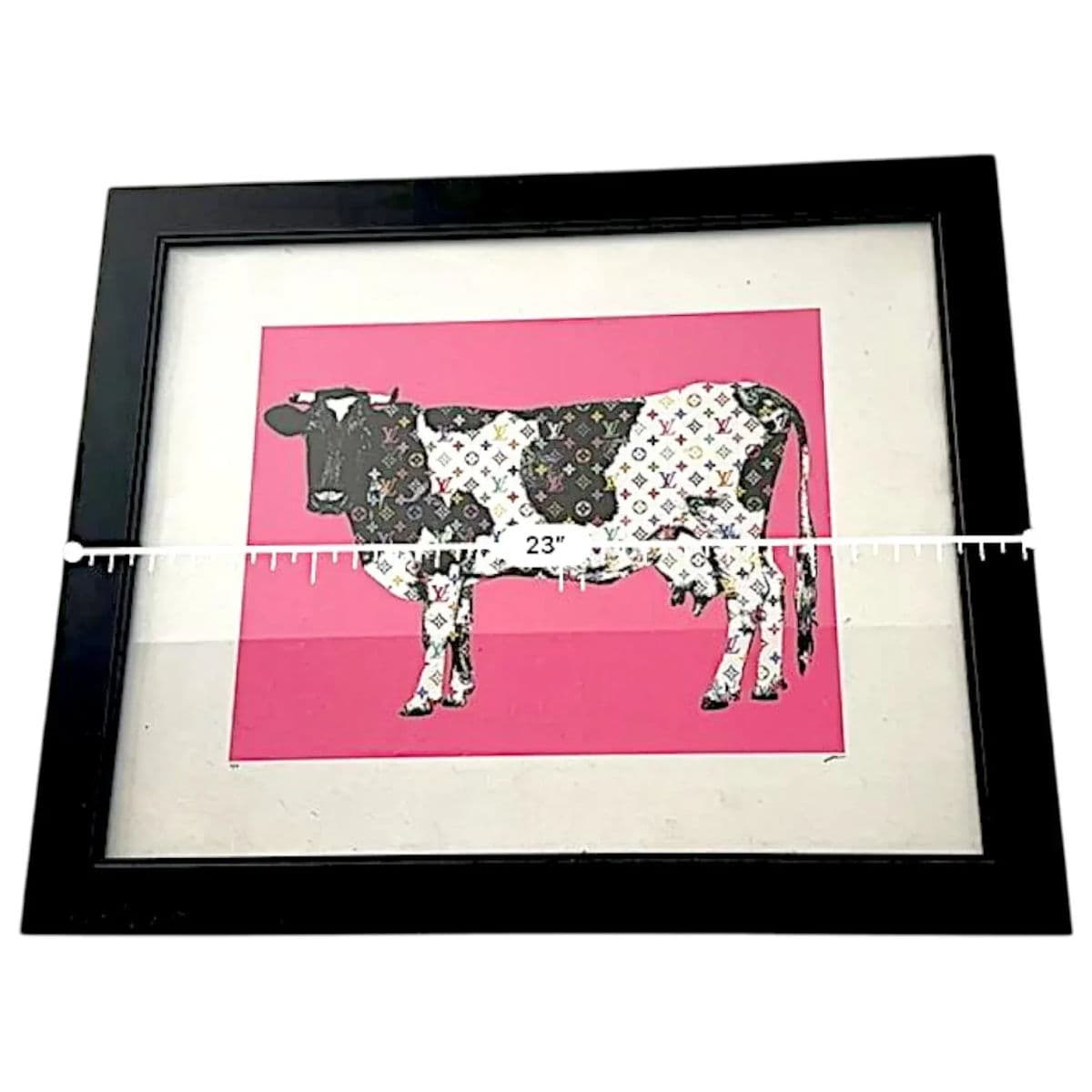Cash Cow by Peter Marcus Green, Signed, 2022 Giclee Print Pink Background Black Wood Frame - Thumbnail 13