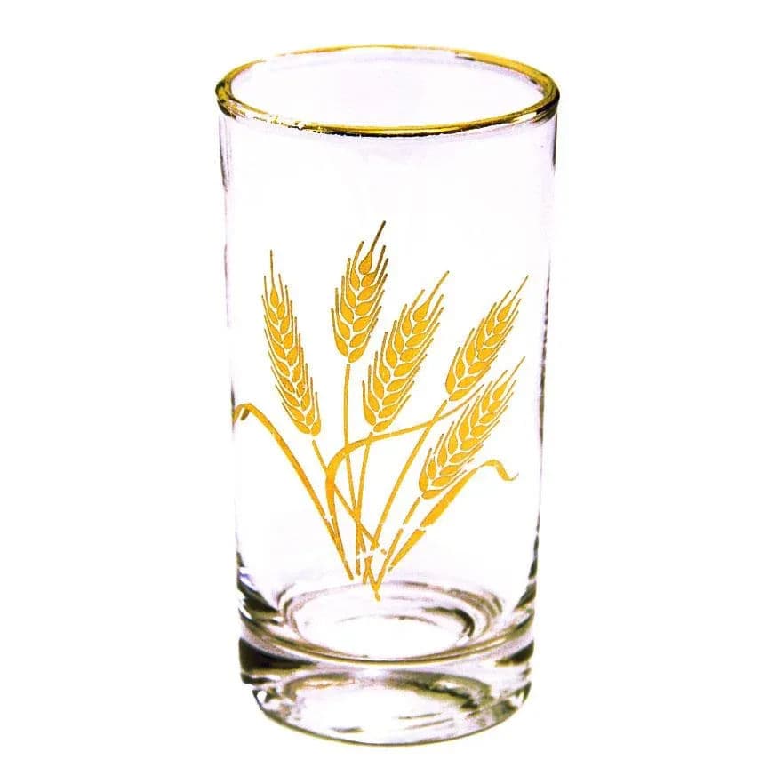 1960s Gilt Rimmed Libby Co Beverageware With Gold Wheat Bunch Graphic - Set of 11 - Thumbnail 6