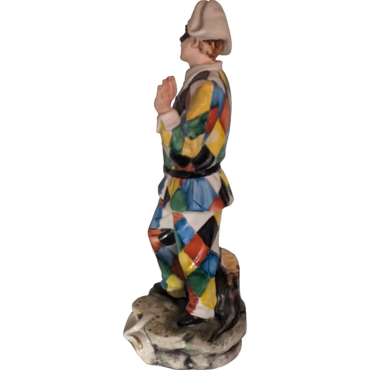 "Masked Jester" in Capodimonte Porcelain Signed "La Medea by Rori" Napoli Italy 1960-1970s - Thumbnail 6