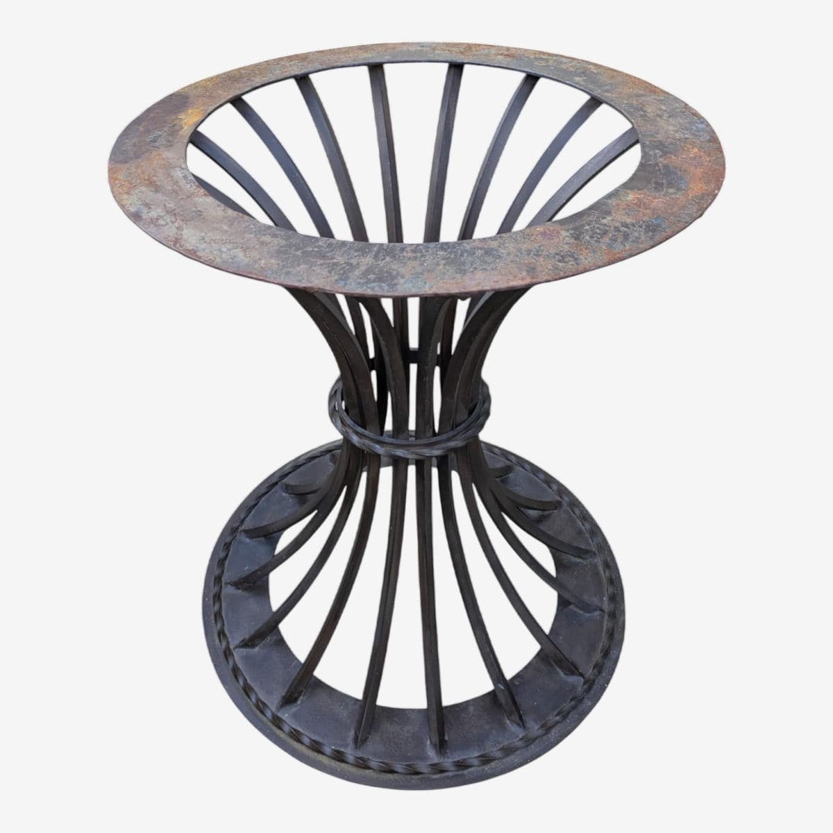 90's Kreiss Trieste Collection Indoor/Outdoor Iron Rod Cinched Sheif Table Base