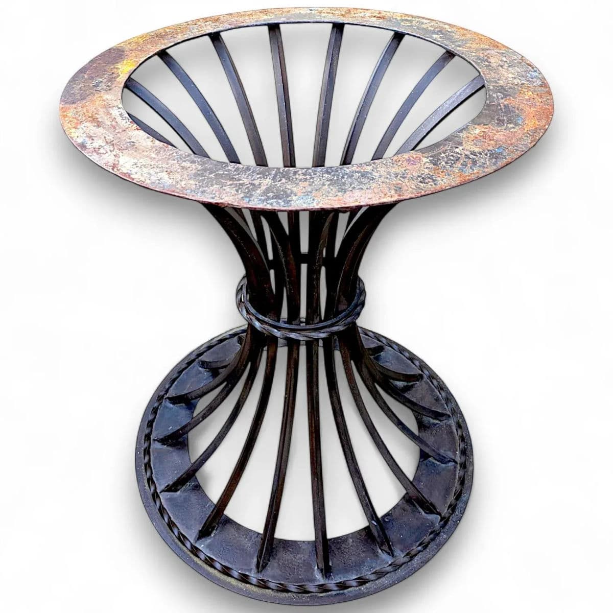 90's Kreiss Trieste Collection Indoor/Outdoor Iron Rod Cinched Sheif Table Base - Thumbnail 7