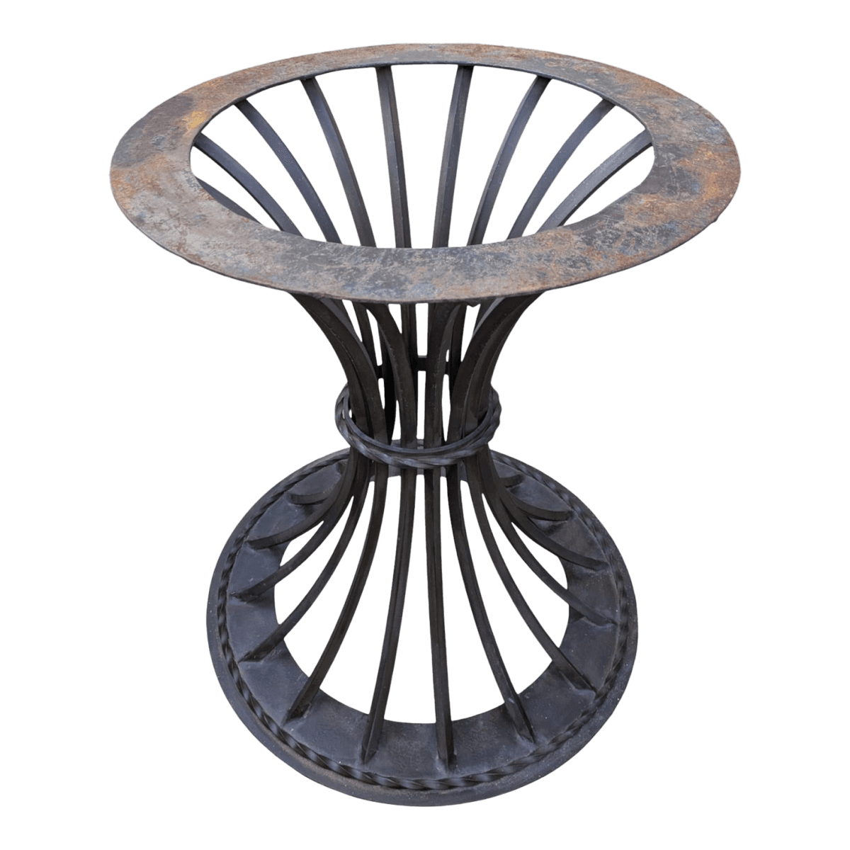 90's Kreiss Trieste Collection Indoor/Outdoor Iron Rod Cinched Sheif Table Base - Thumbnail 2