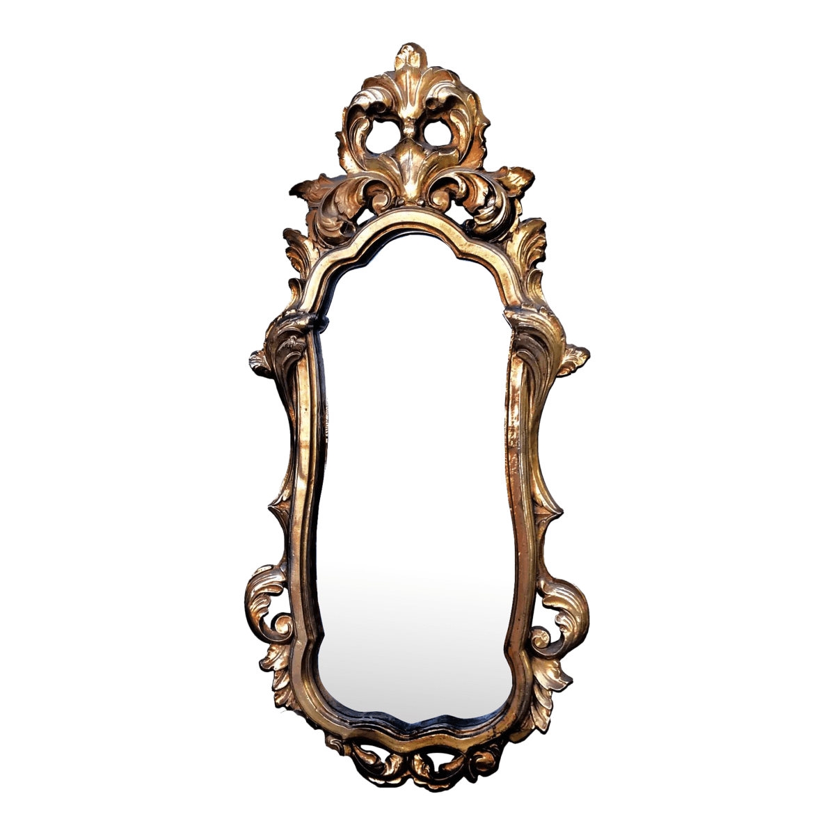 1990s Hollywood Regency Ornate Italian Grand Tour Style Giltwood Mirror - Thumbnail 2