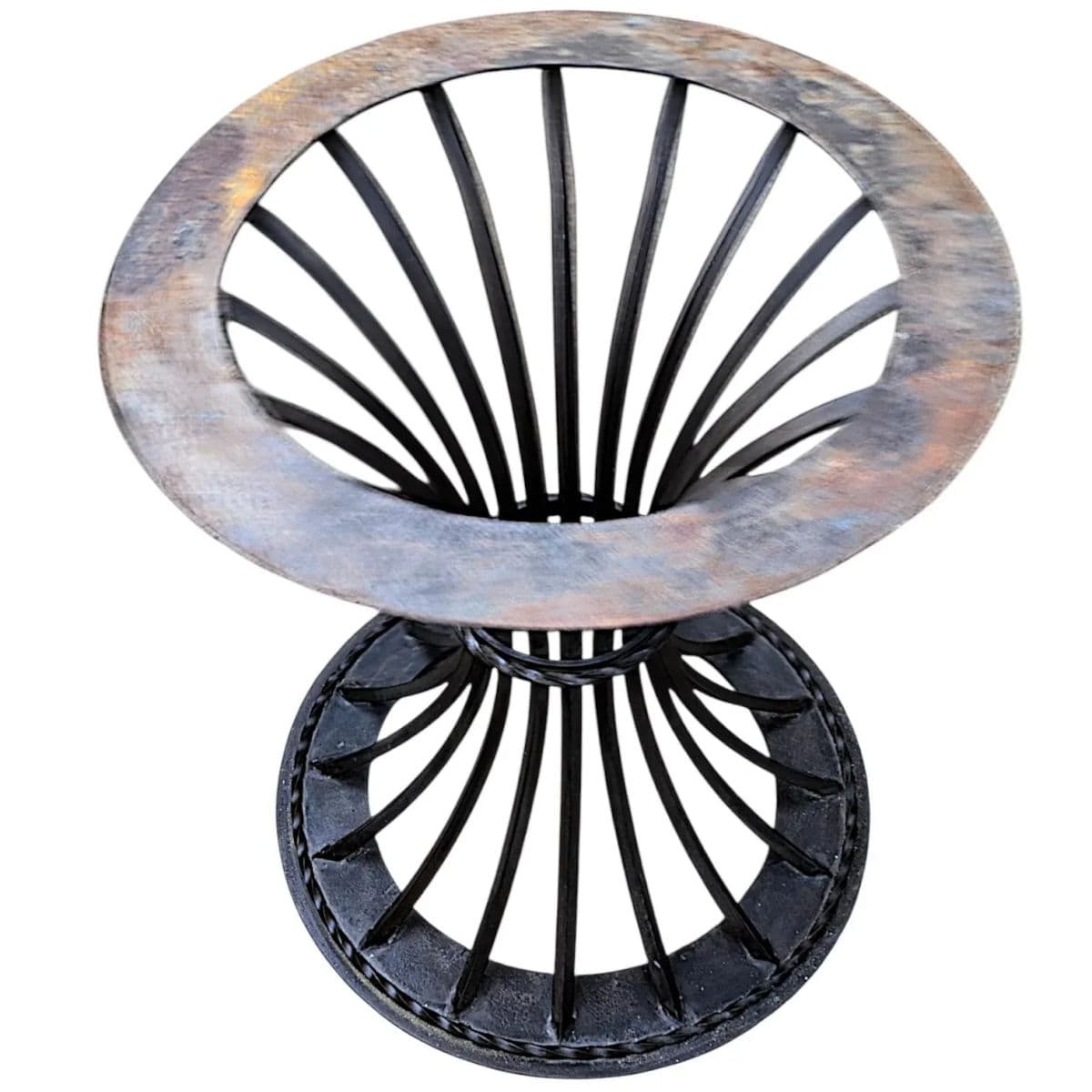 90's Kreiss Trieste Collection Indoor/Outdoor Iron Rod Cinched Sheif Table Base - Thumbnail 4